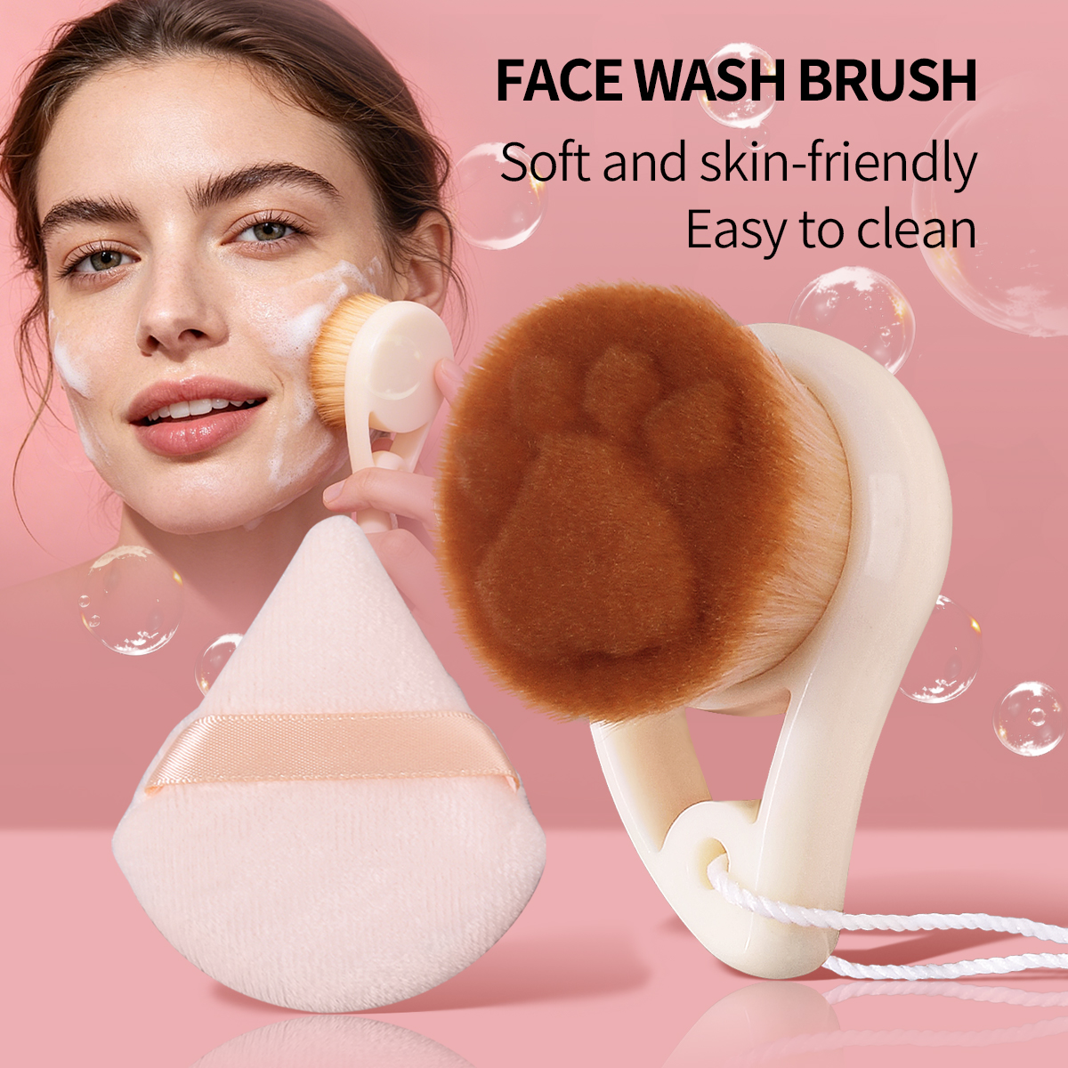 Kiss Beauty Makeup Remover - Cat Paw Face Wash Brush Set