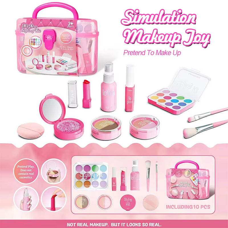 Beauty Kiss Makeup - 10 Pcs/set Simulation Pretend Makeup Play