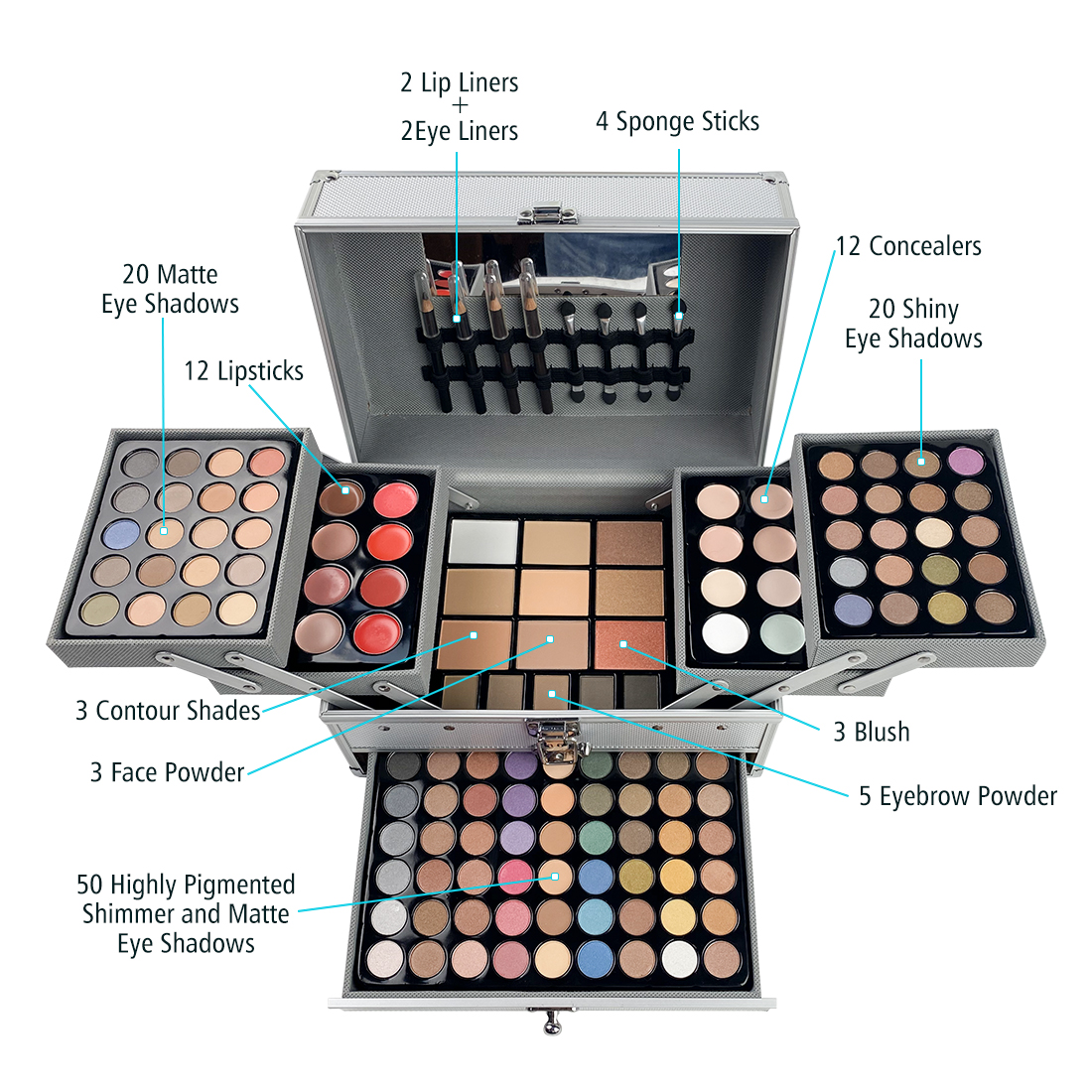 Beauty Book Makeup Kit - 132 Color Makeup Gift Kit Full