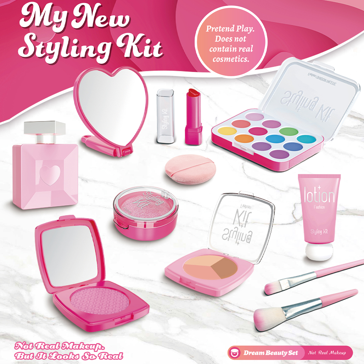 Beauty Kiss Makeup - Play Makeup Toys, Simulated Cosmetics Fake