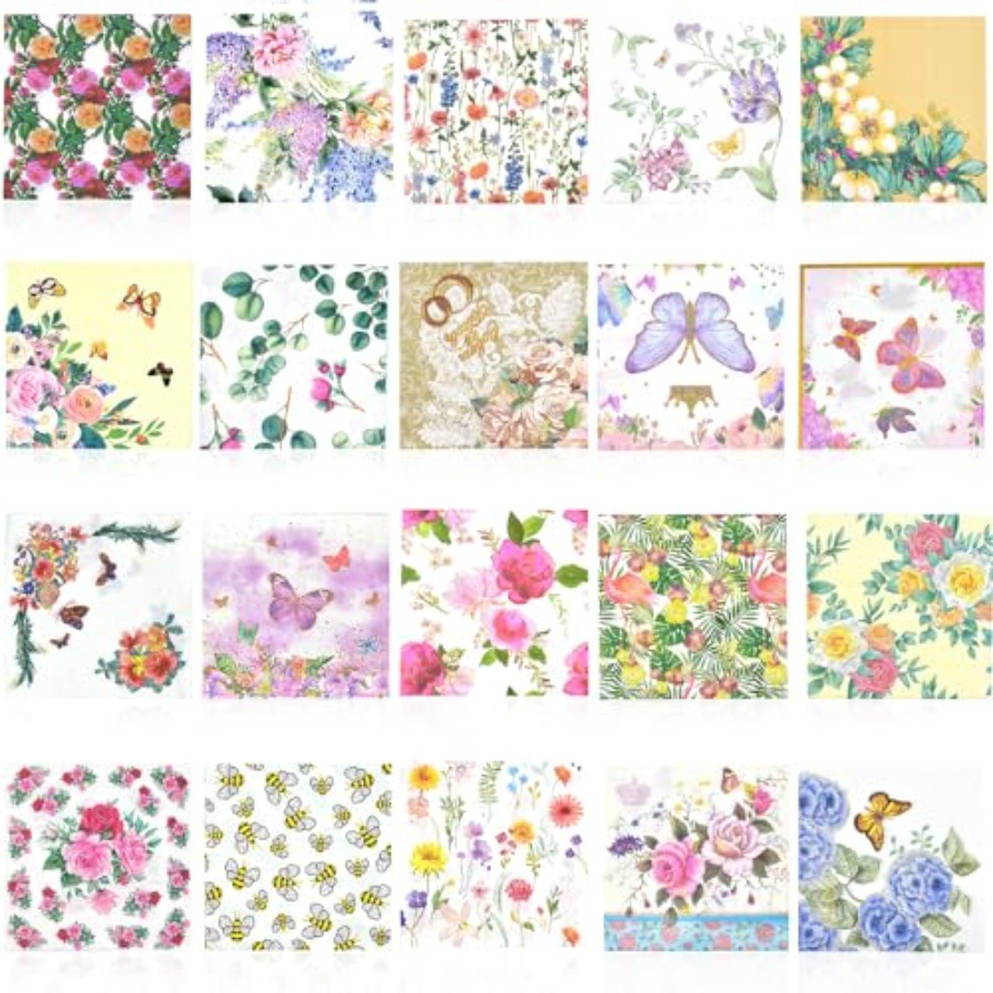 Beauty & Makeup Katia Di Paola - 20 Pack Assorted Floral Napkins Decoupage