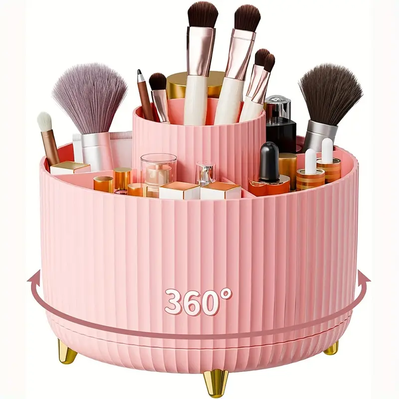 Beauty Kiss Makeup - 360° Rotating Makeup Tool Storage Box