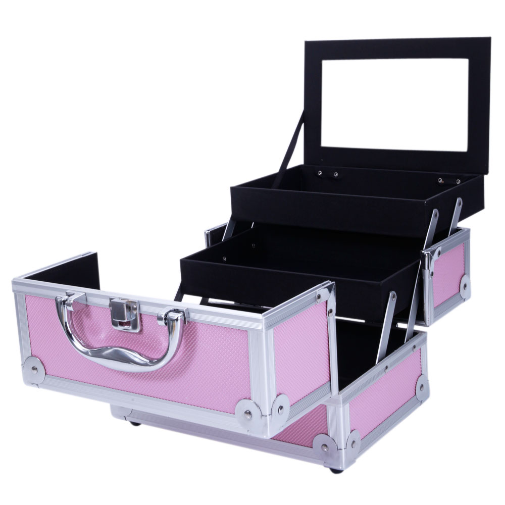 Pink Aluminum Alloy Makeup Cas - Beauty Makeup Salon recensie en prijs