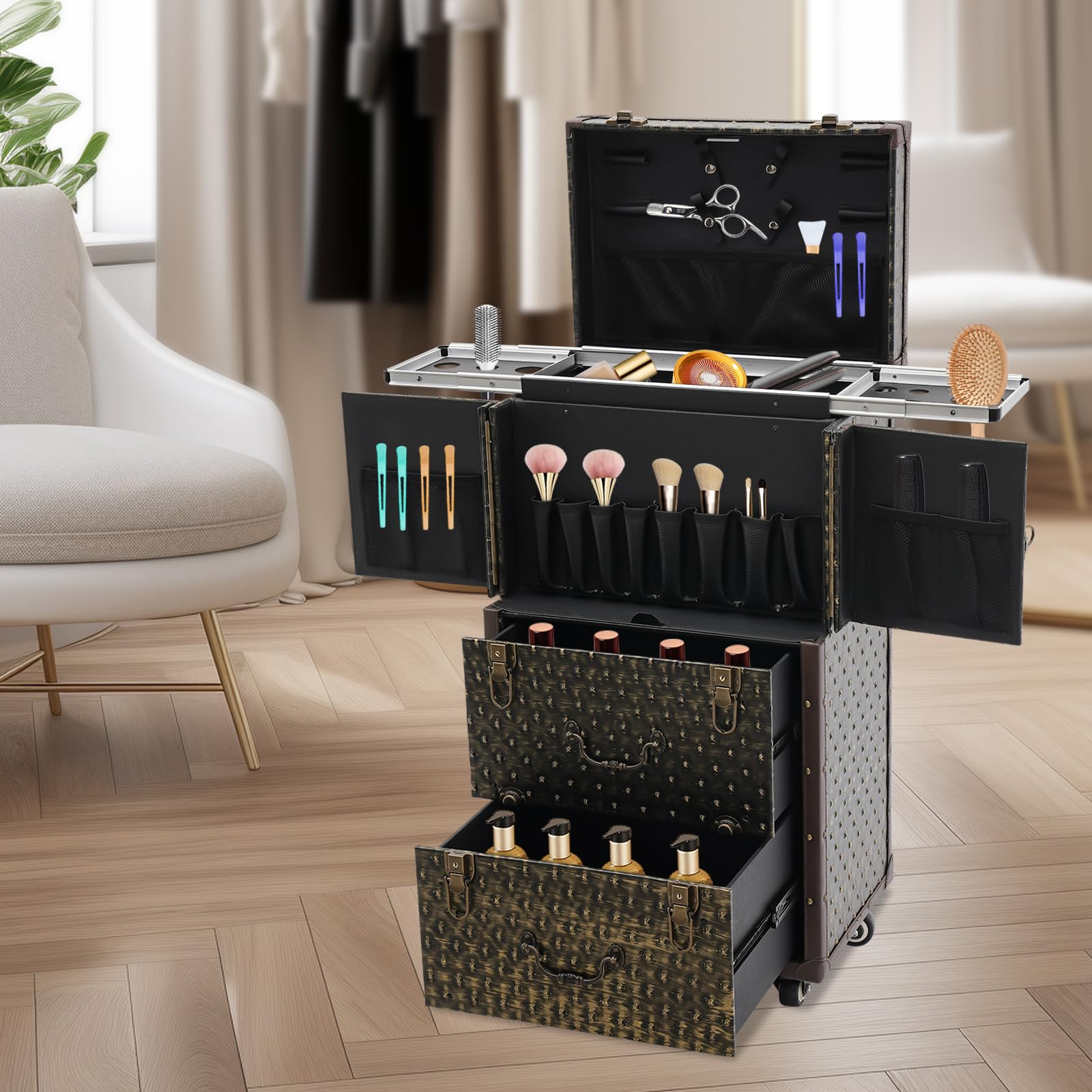 Rolling Lockable Makeup Train  - Beauty Makeup Salon recensie en prijs
