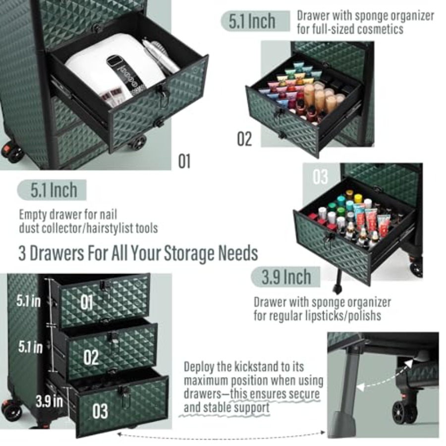 Nail Trolley Cart with 3 Drawe - Beauty & Makeup Katia Di Paola recensie en prijs