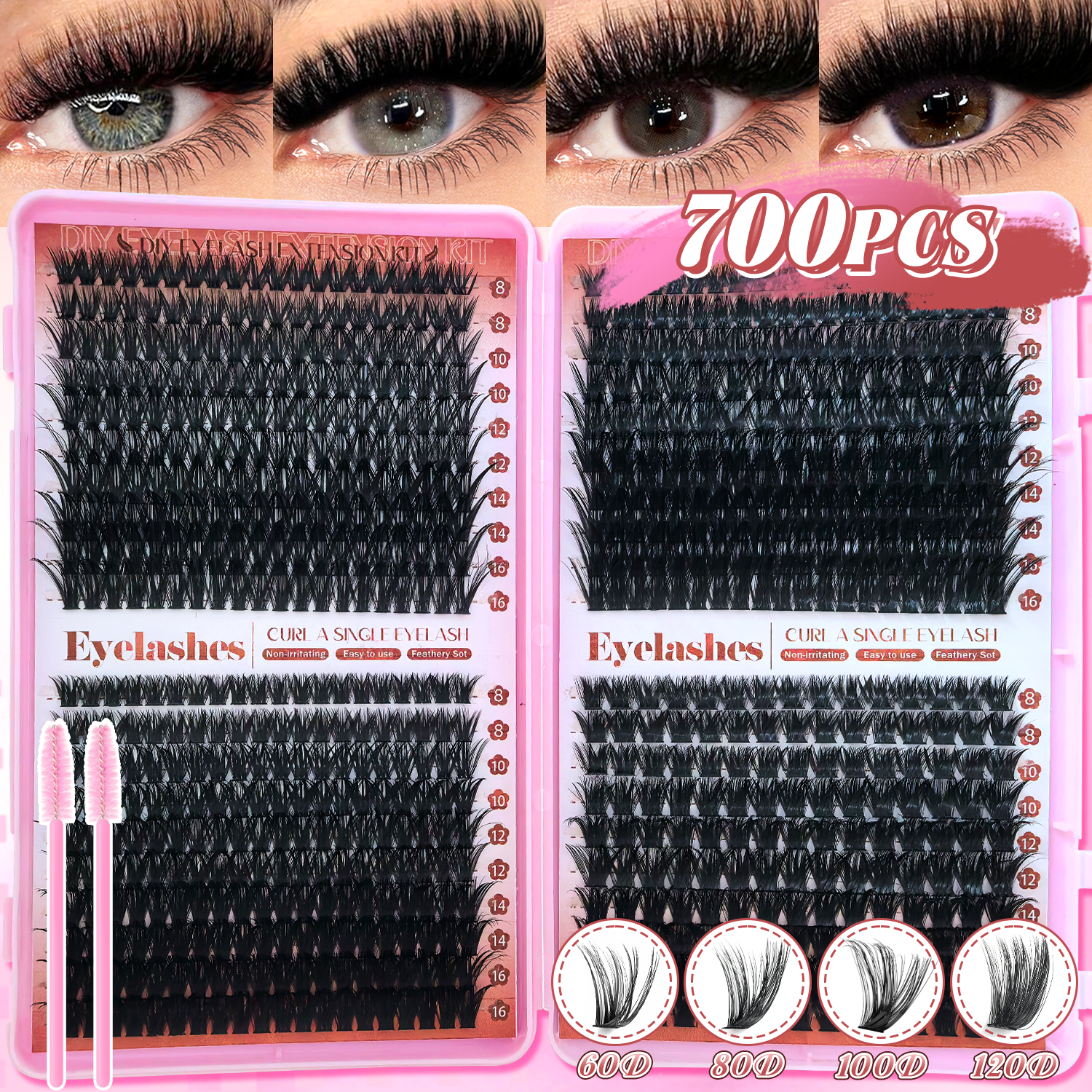 D Curl Eyelashes Clusters Begi - Beauty Book Makeup Kit recensie en prijs