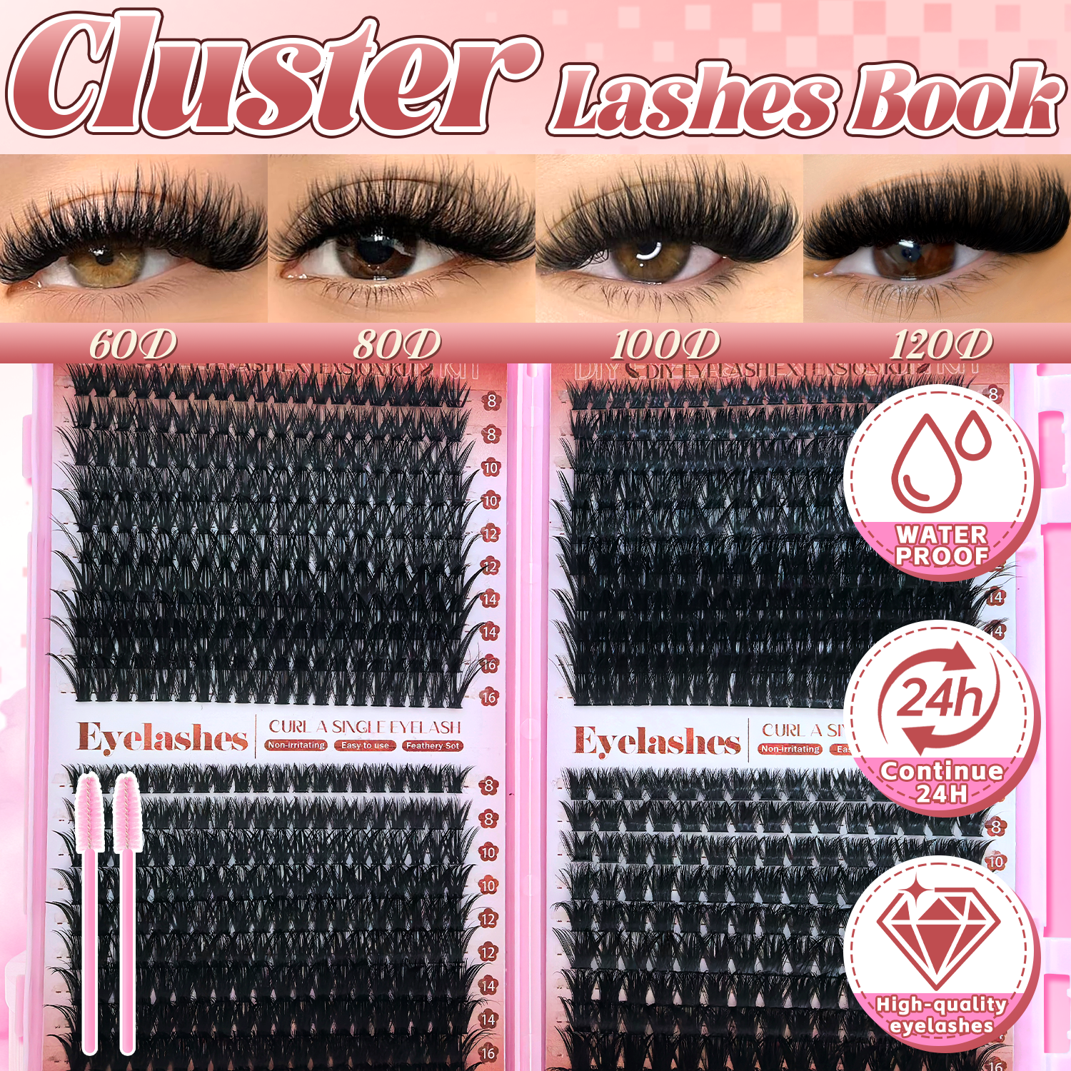 D Curl Eyelashes Clusters Begi - Beauty Book Makeup Kit recensie en prijs