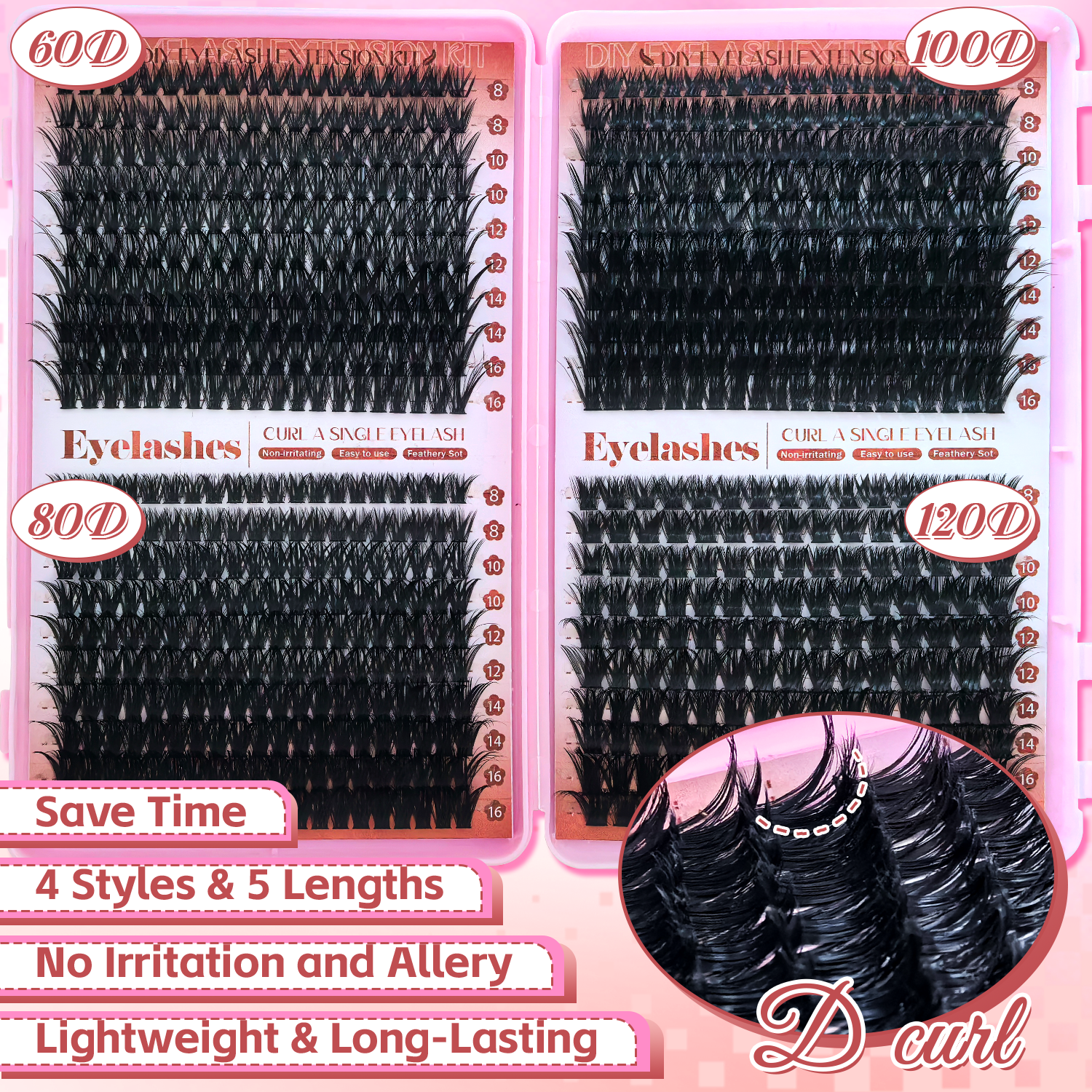 D Curl Eyelashes Clusters Begi - Beauty Book Makeup Kit recensie en prijs